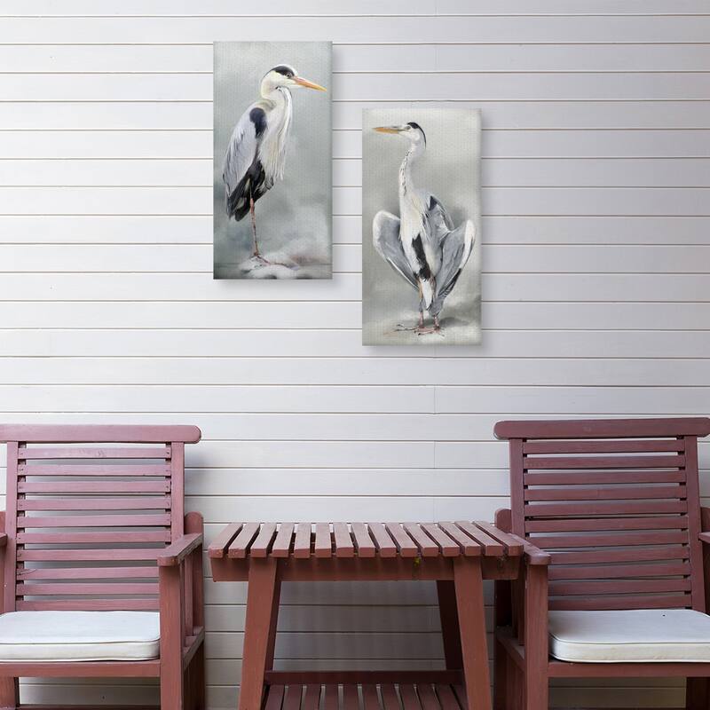 Keeping Watch I & II by Studio Arts Set of Canvas Art Prints - 12x24x2