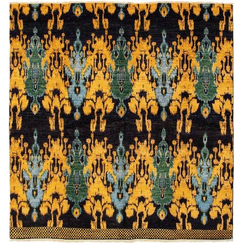 Hand-knotted Shalimar Black, Gold Wool Rug