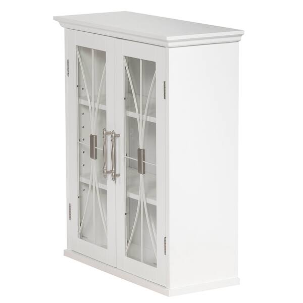 Shop Delaney Wall Cabinet With 2 Doors White Free Shipping