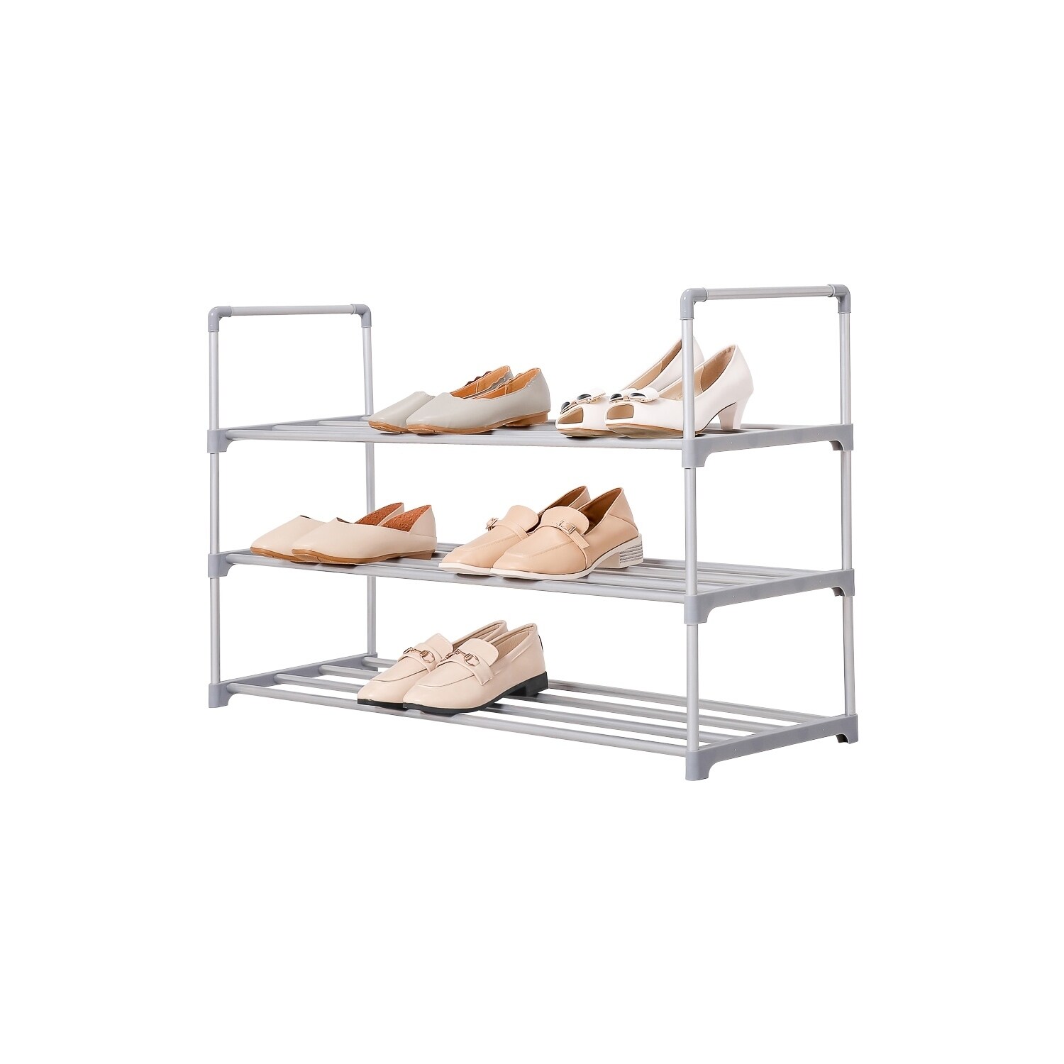 Shop Shoe Rack Organizer 3 Tiers Durable Layer Shelf Holder Stackable 15 Shoes Rack Overstock 30167550