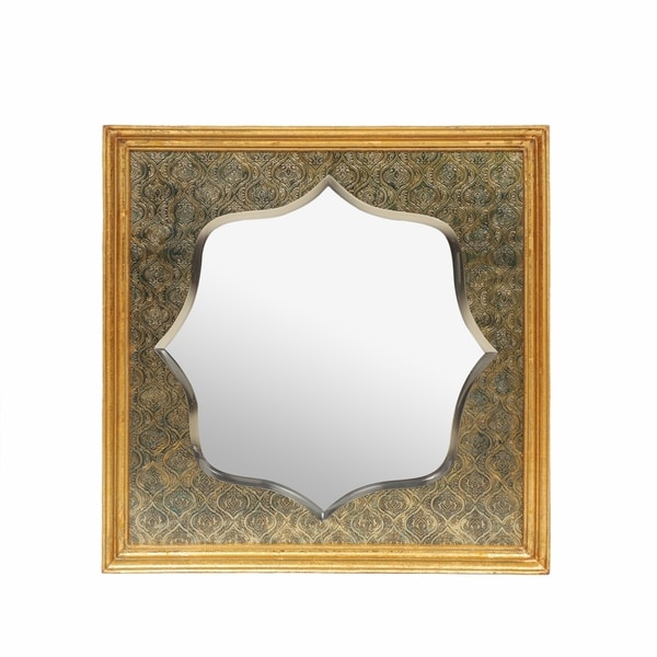 Gannaway Embossed Square Mirror by Christopher Knight Home - 23.00" L x 23.00" W x 1.75" D