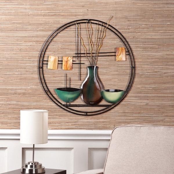 Copper Grove Bugleweed Circular Metal Wall Art On Sale