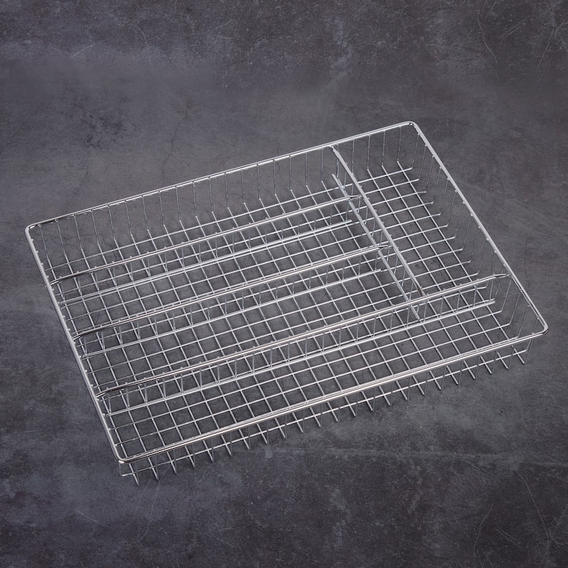 Creative Home Deluxe 5 Compartments Chrome Finished Cutlery Tray - 14.3" x 10.2" x 1.8"