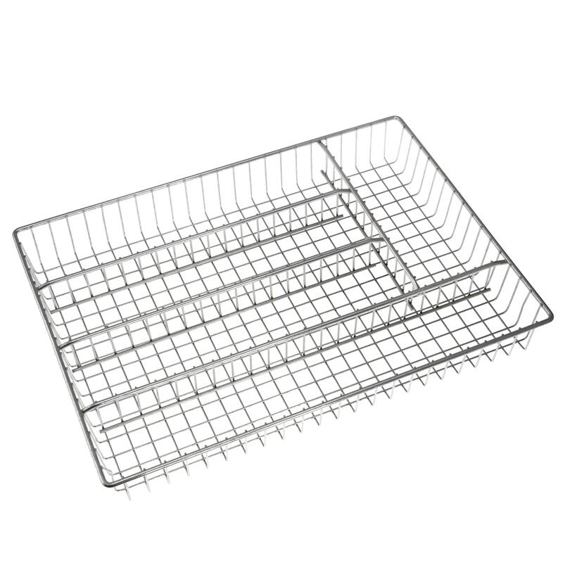 Creative Home Deluxe 5 Compartments Chrome Finished Cutlery Tray - 14.3" x 10.2" x 1.8" - Silver - 14.3" x 10.2" x 1.8"