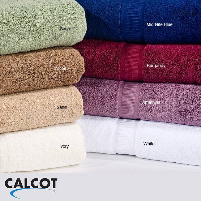 Calcot Supima Zero Twist Foldover Edging Cotton Bath Sheet (Set of 2)