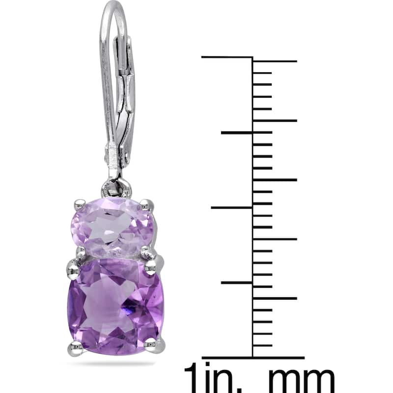 Miadora Silver Amethyst and Rose de France Earrings