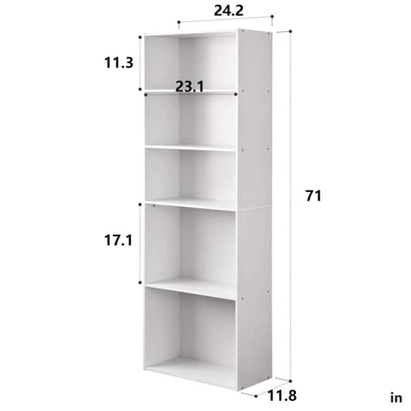 5 Shelf Storage Bookcase Premium Laminated Wood Board 5 Shelf Storage Bookcase Premium
