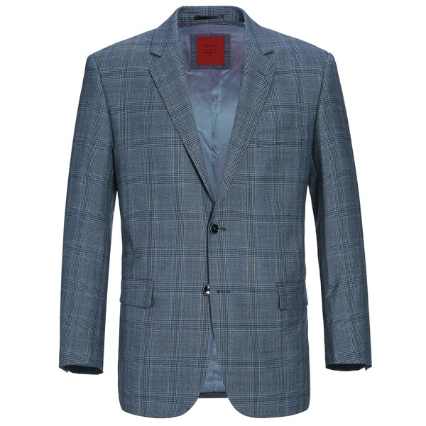 Verno Men's Classic Fit Windowpane Plaid Wool Sport Coat. Opens flyout.