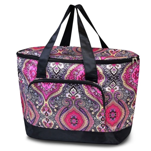 Zodaca Women Large Leak Resistant Cooler Bag Tote Carry Bag for Park Beach Picnic Camping Pink Paisley 556c62d1 75f0 413f 8038 c479aee3e3e4 600