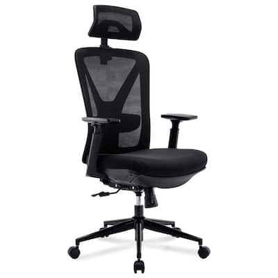 Ergonomic Office Chair - High Back Reclining Desk Chair with Retractable Leg Rest, Black