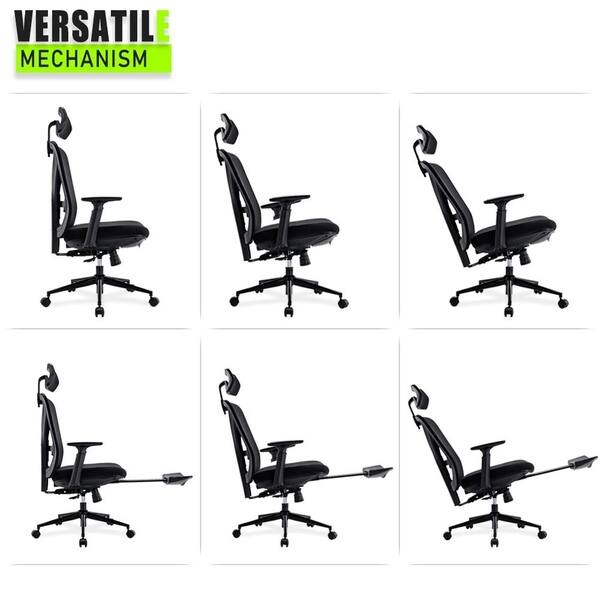 Ergonomic Office Chair High Back Reclining Desk Chair With Retractable Leg Rest Black On Sale Overstock 30214611