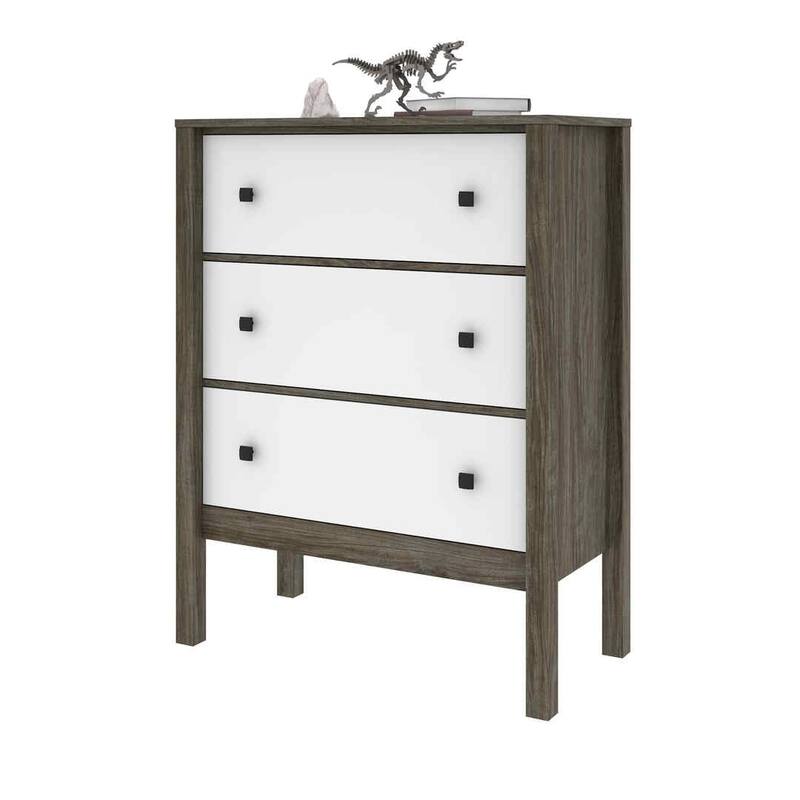 Bestar Capella Dresser - Walnut Grey & White