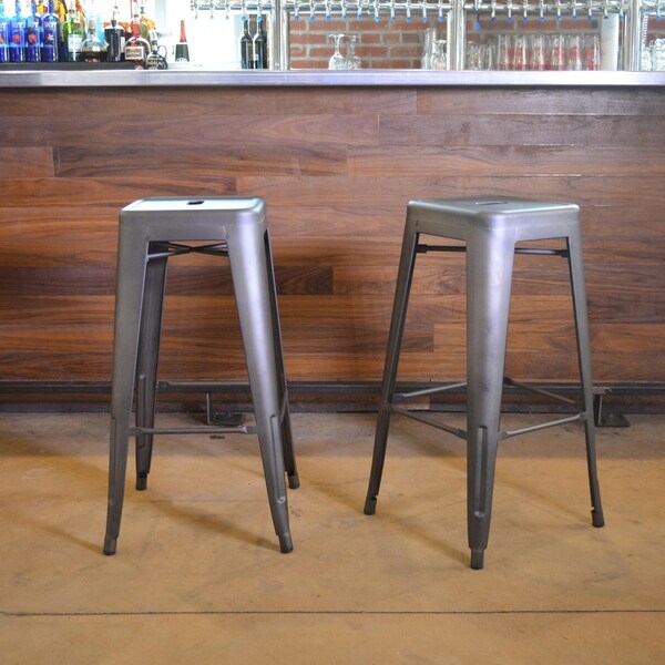 gunmetal bar stools set of 2