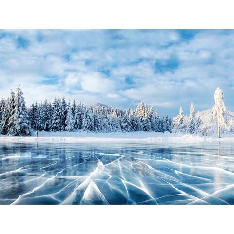 Frozen Lake Holiday Canvas Art