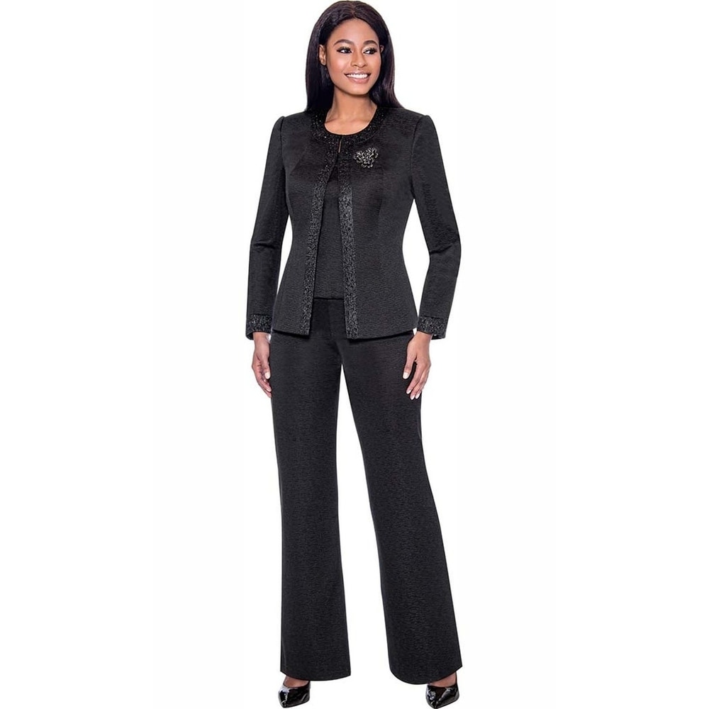 macys womens black suits