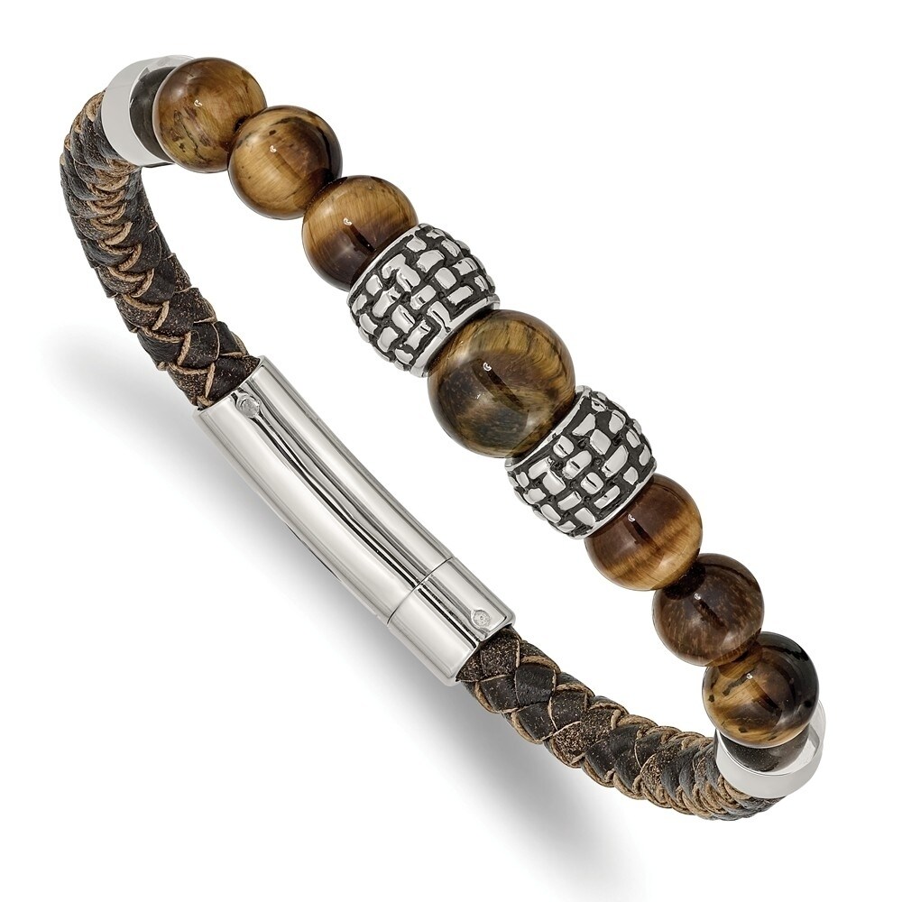 New Designer Fashion Italian leather Tiger Bangle Bracelet 14K Gold Silver SS