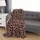 preview thumbnail 1 of 9, Elegant Comfort UltraPlush Micromink Sherpa-Backing Reversible Blanket Throw 50" x 60" - Giraffe