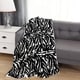 preview thumbnail 11 of 16, Elegant Comfort UltraPlush Micromink Sherpa-Backing Reversible Blanket Throw 50" x 60" - Zebra