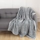 preview thumbnail 7 of 16, Elegant Comfort UltraPlush Micromink Sherpa-Backing Reversible Blanket Throw 50" x 60" - Solid Gray