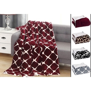 Elegant Comfort UltraPlush Micromink Sherpa-Backing Reversible Blanket