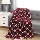 preview thumbnail 15 of 16, Elegant Comfort UltraPlush Micromink Sherpa-Backing Reversible Blanket Throw 50" x 60" - Bloom Burgundy