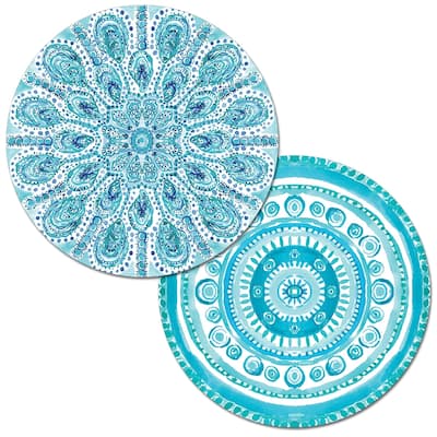Round Reversible Wipe-clean Placemats Set of 4 - Ocean Fantasy