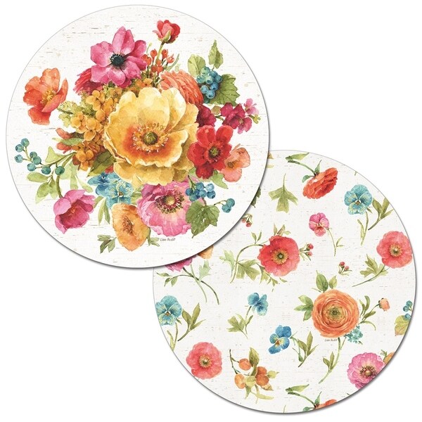 Round Reversible Wipeclean Placemats Set of 4 Country Fresh On