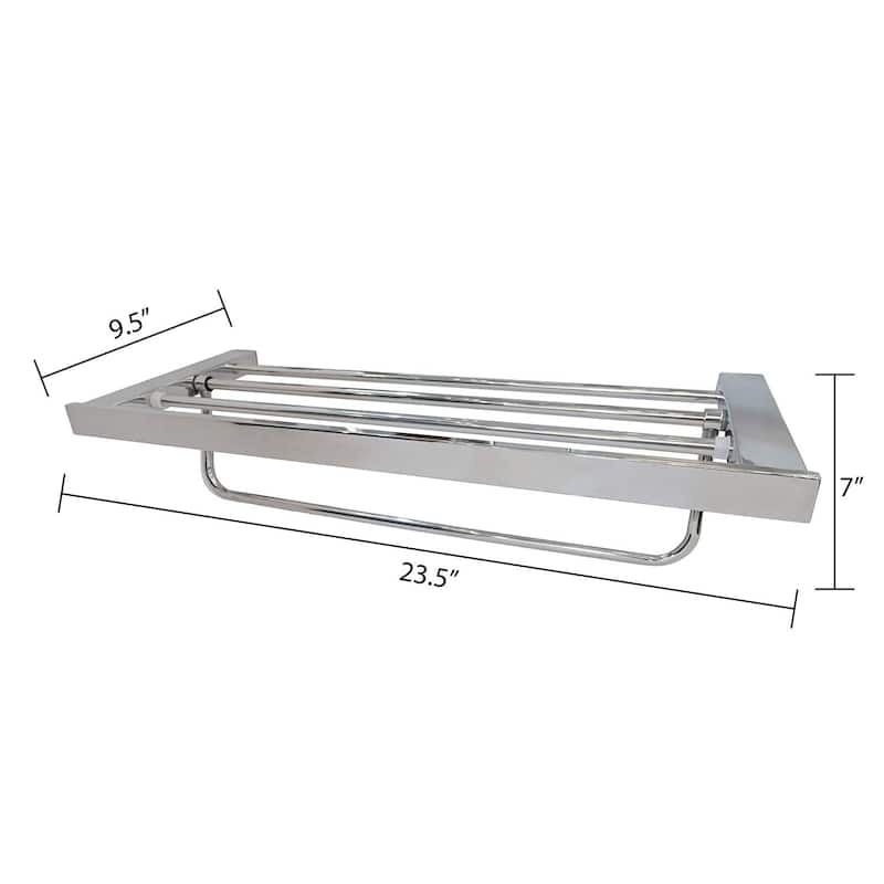 Sweden 23.5" Wall Mounted T304 Stainless Steel Bathroom Towel Shelf