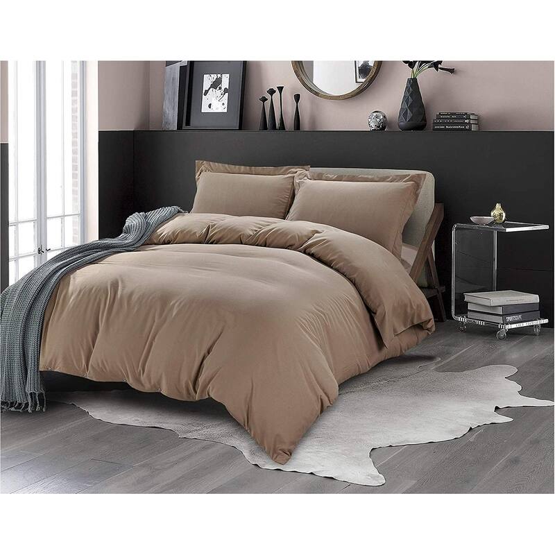 Porch & Den Sedona Solid Color 3-Piece Duvet Cover Set with Button Closure