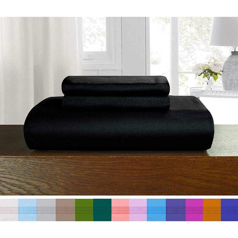 Porch & Den Sedona Solid Color 3-Piece Duvet Cover Set with Button Closure - Twin - Twin XL - Black