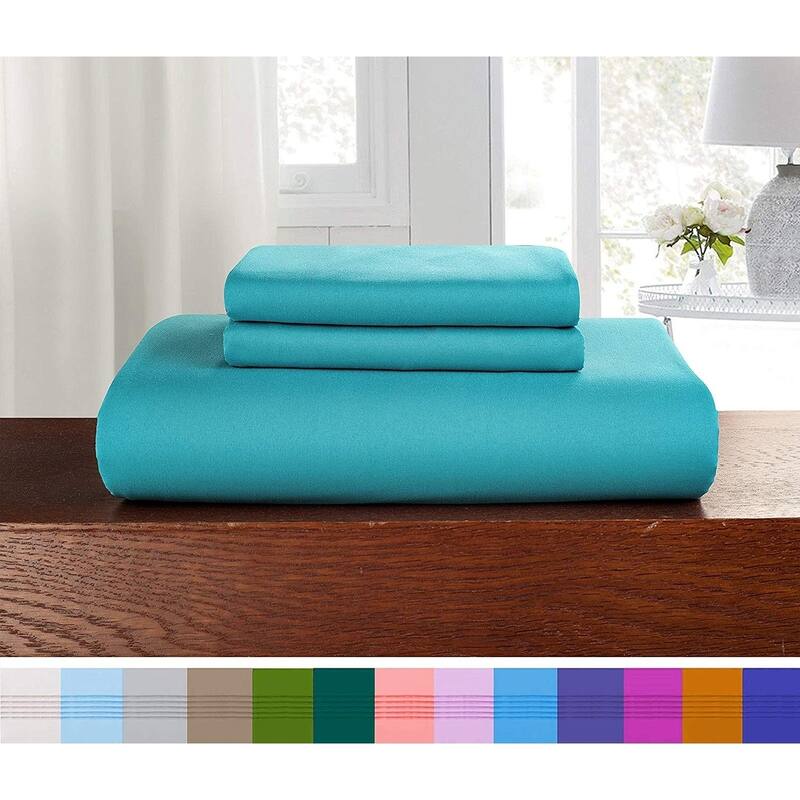 Porch & Den Sedona Solid Color 3-Piece Duvet Cover Set with Button Closure - Twin - Twin XL - Teal