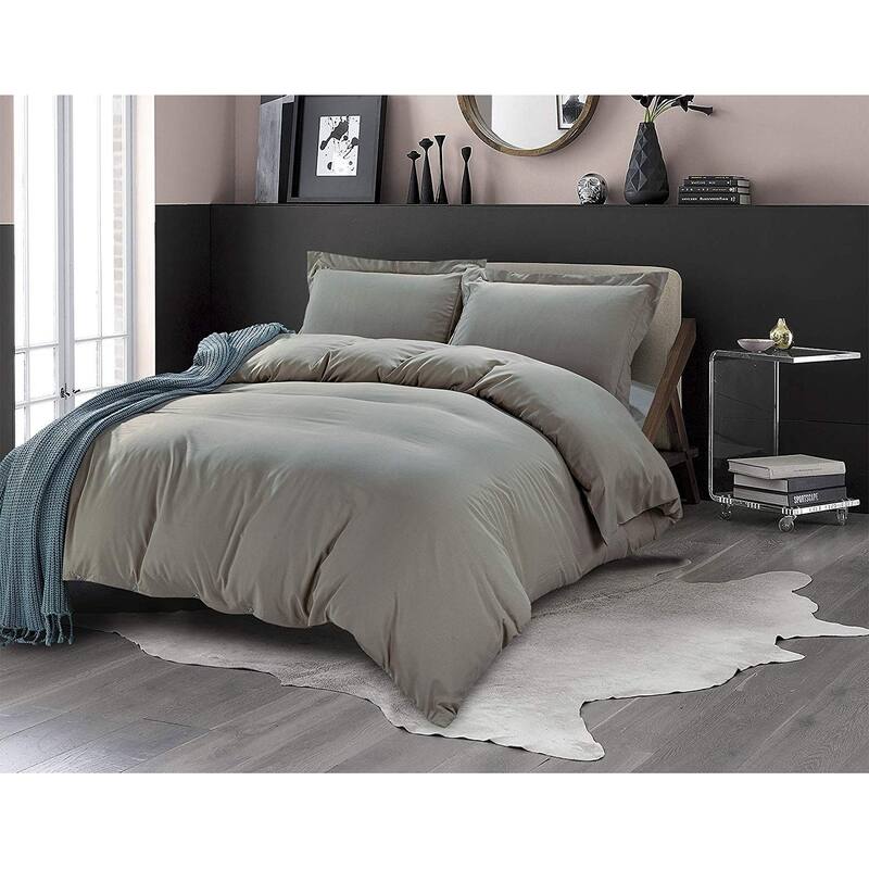 Porch & Den Sedona Solid Color 3-Piece Duvet Cover Set with Button Closure