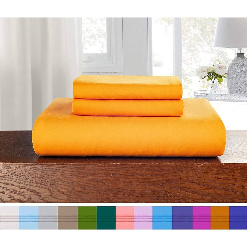 Porch & Den Sedona Solid Color 3-Piece Duvet Cover Set with Button Closure - Full - Queen - Orange