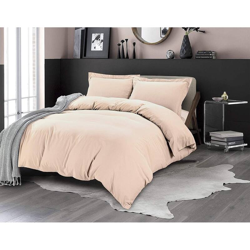 Porch & Den Sedona Solid Color 3-Piece Duvet Cover Set with Button Closure
