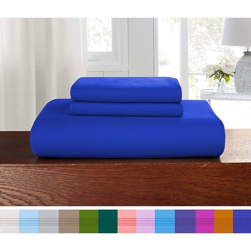 Porch & Den Sedona Solid Color 3-Piece Duvet Cover Set with Button Closure - Twin - Twin XL - Royal Blue