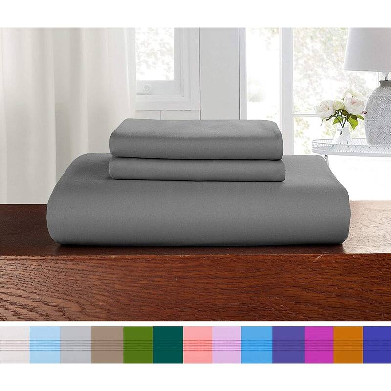 Porch & Den Sedona Solid Color 3-Piece Duvet Cover Set with Button Closure - Twin - Twin XL - Gray