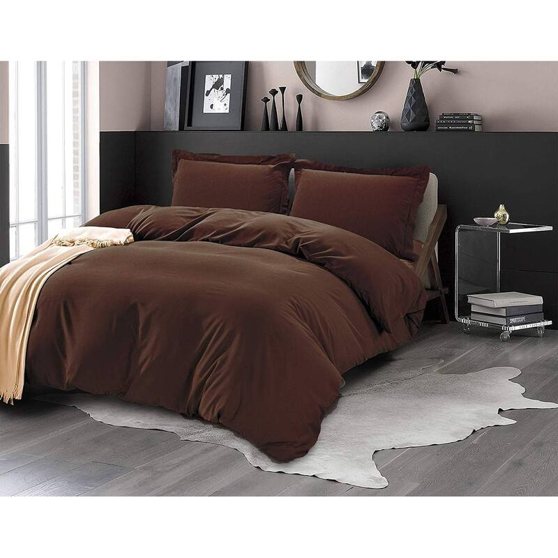 Porch & Den Sedona Solid Color 3-Piece Duvet Cover Set with Button Closure