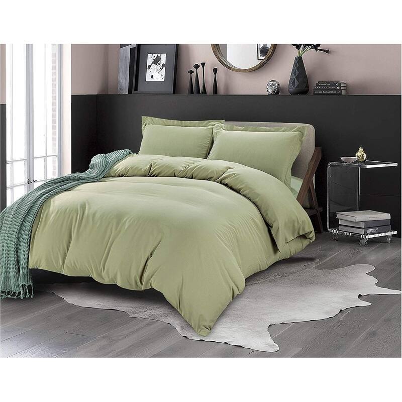 Porch & Den Sedona Solid Color 3-Piece Duvet Cover Set with Button Closure