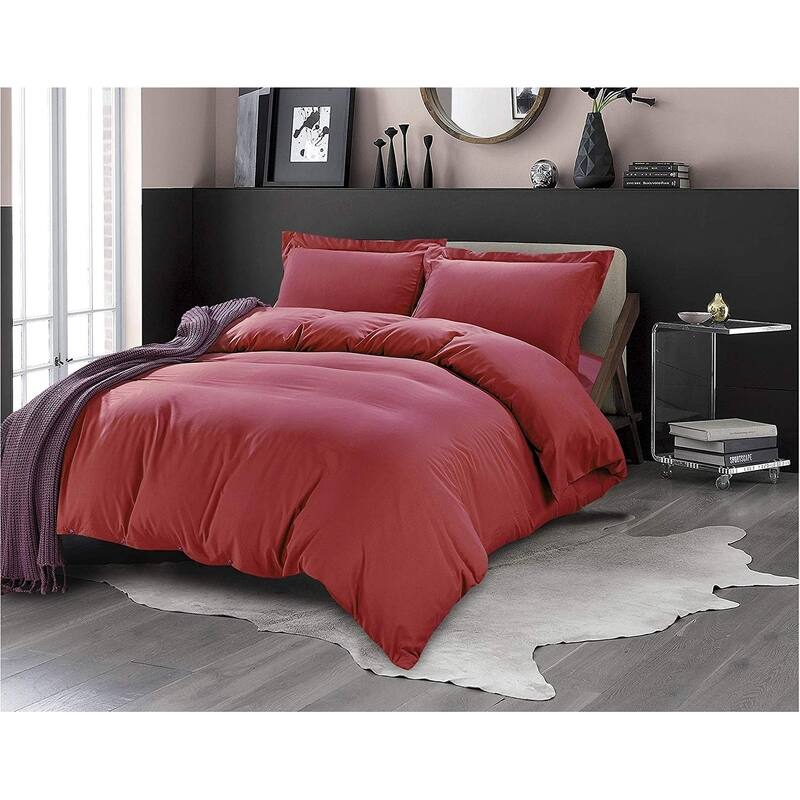 Porch & Den Sedona Solid Color 3-Piece Duvet Cover Set with Button Closure