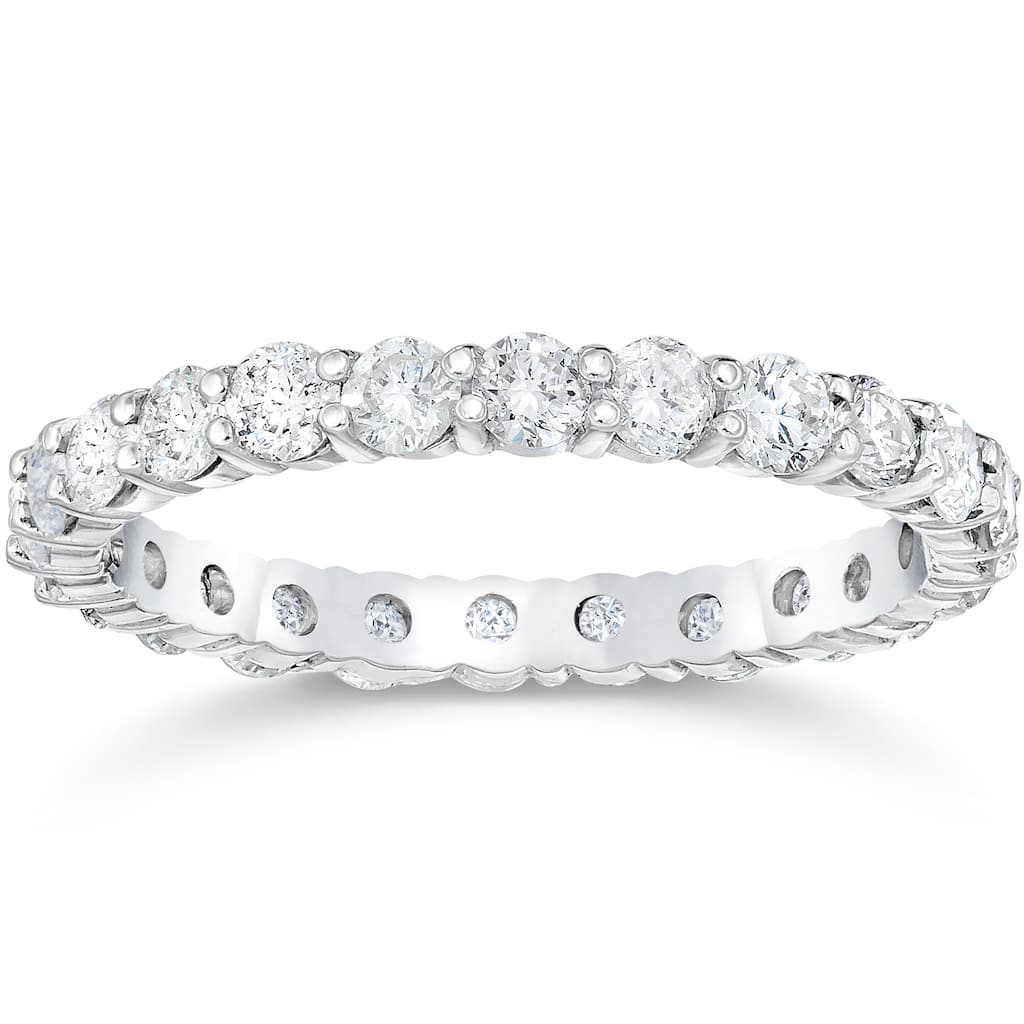 Pompeii3 14k White Gold 1 1/2 ct TDW Diamond Eternity Wedding Ring Lab Grown (G-H/SI1-SI2)