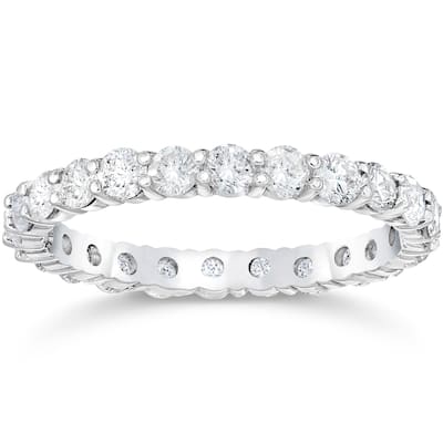 Pompeii3 14k White Gold 1 1/2 ct TDW Diamond Eternity Wedding Ring Lab Grown (G-H/SI1-SI2)