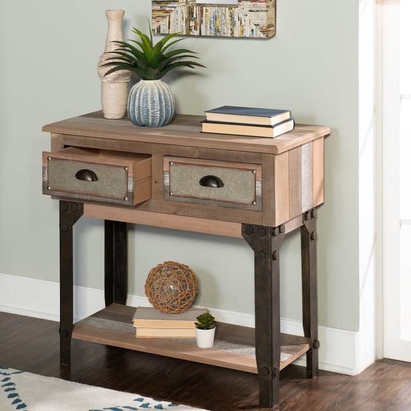 Carbon Loft  Crowe Small Industrial Console Table
