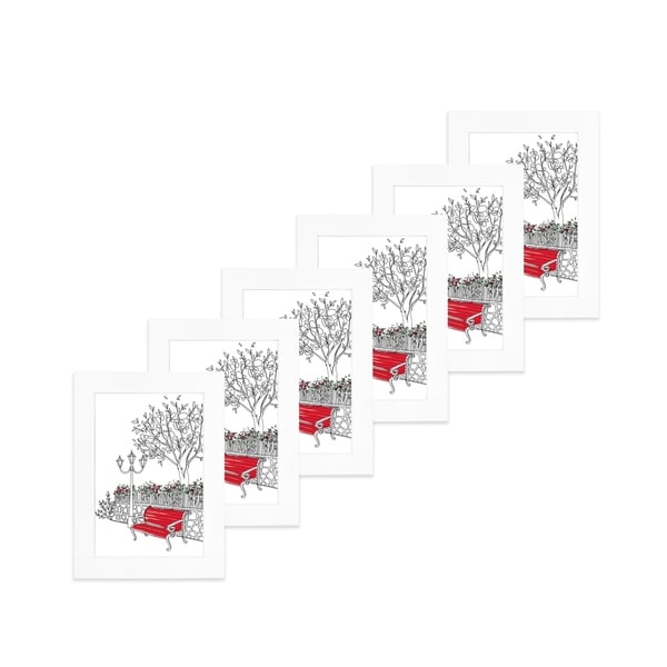 Parkwood White 4"x 6" Frame - Set of 6 with NO mat