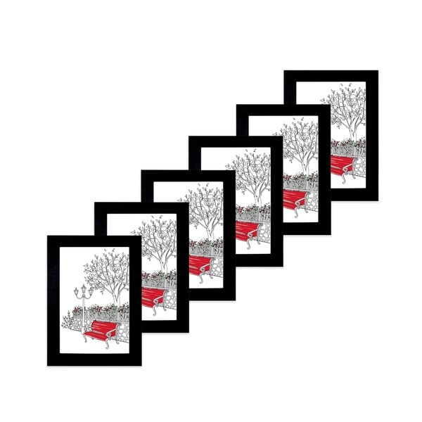 Parkwood Black 4"x 6" Frame - Set of 6 with NO mat
