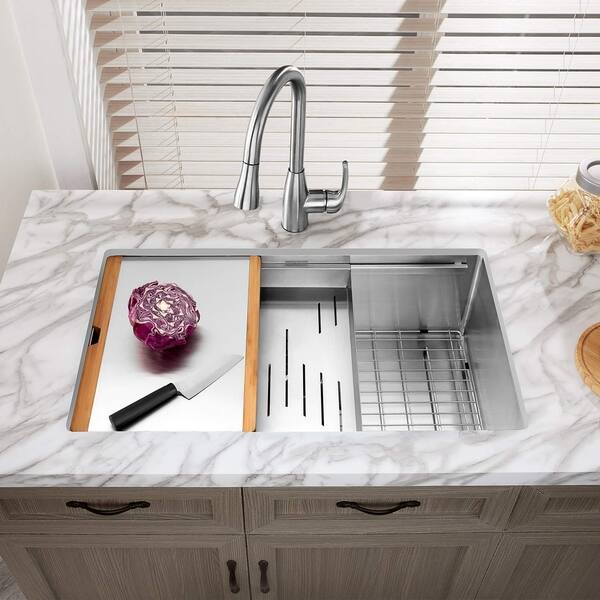 30 X 19 Inch Single Bowl Under Mount Reversible Offset Drain Under Mount Reversible Offset Drain