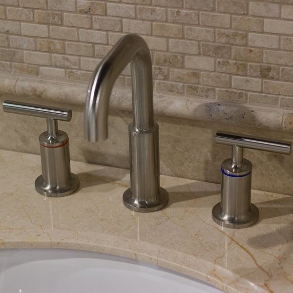 Shop Eviva Purist 2 Handles 3 Holes Brushed Nickel Bathroom Sink