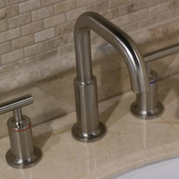 Shop Eviva Purist 2 Handles 3 Holes Brushed Nickel Bathroom Sink