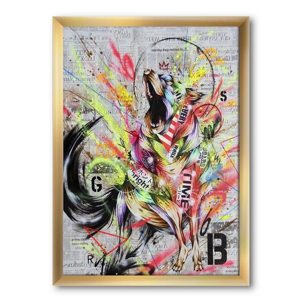 Shop Designart Howling Colorful Wolf Modern Contemporary