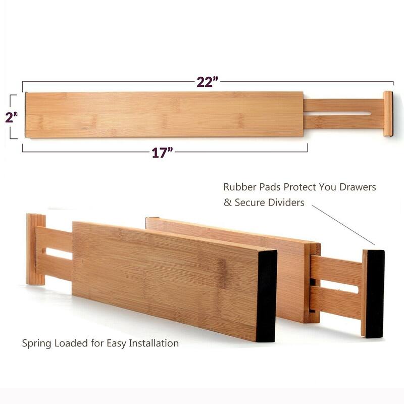 Bamboo Kitchen Drawer Organizer Bambusi Expandable Adjustable Divider