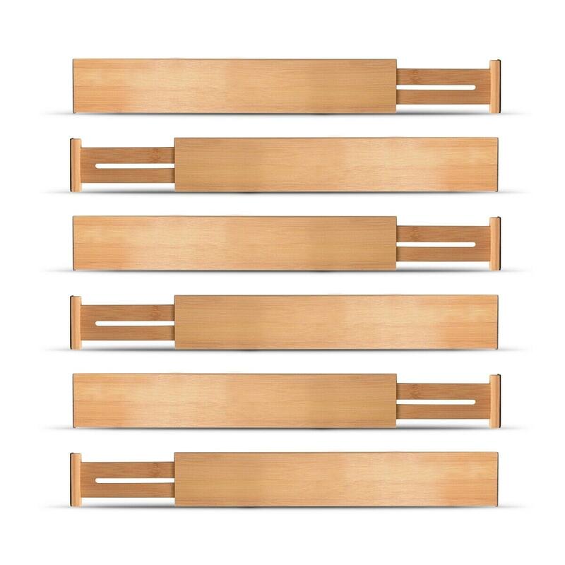 Bamboo Kitchen Drawer Organizer Bambusi Expandable Adjustable Divider